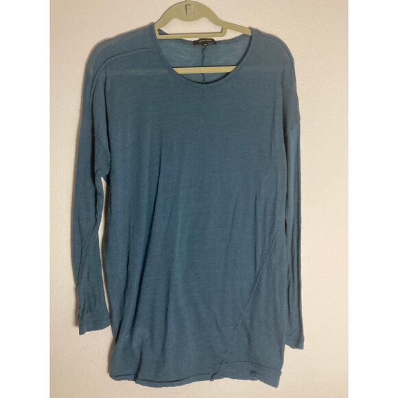 Pas de Calais - Teal Lightweight Wool Knit Sweater ~ Long ~ Sz 36 - Picture 3 of 6